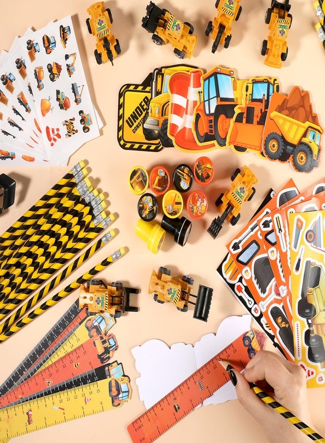 BenLouis 96Pcs Construction Party Favors Excavator Tractor Theme School Stationery Set Bulk for Kids Construction Birthday Party Goodie Bag Stuffers Classroom Gifts Rewards Pinata Filler - Image 4